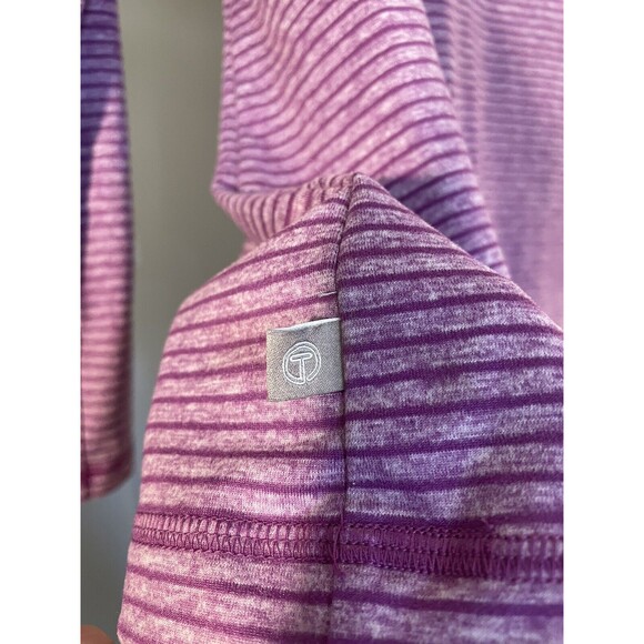 Talbots Women’s Medium Purple Striped Cowl Neck Pullover Sweatshirt Athleisure - Picture 4 of 9
